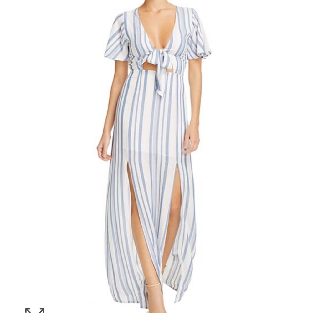 Marina Striped Tie-detail Maxi dress with cut-outs
